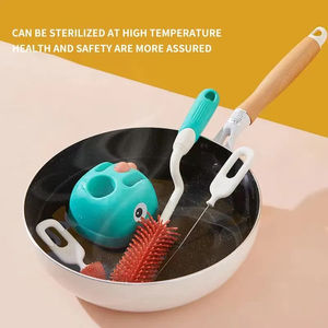 Juego de 3 Cepillos de Silicona para Limpiar Biberones con Base de Almacenamiento, Limpieza de 360 Grados sin Ángulos Muertos - Product Image 4