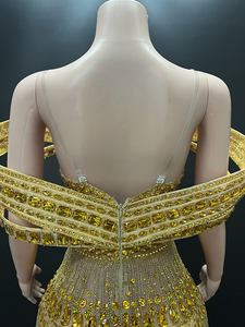 Novance Y4532 2025イブニングドレスエレガントゴールドプロムドレスダイヤモンドストラップレスクラブドレスナイトパーティー用 - Product Image 2