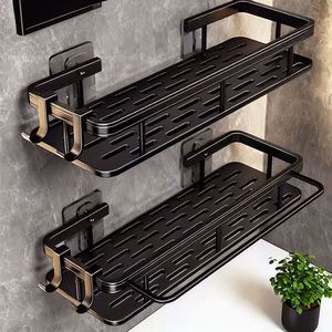 Premium No Drilling Wall Mounted Bathroom Suction Cup <strong>Shower</strong> Caddy <strong>Kitchen</strong> Washstand Storage Organizer Shelf Rack - Product Image 1