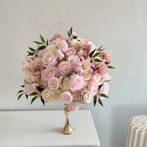 Fleurs et plantes décoratives OEM Centres de table pour événement de mariage Boule de fleurs en soie artificielle Décorations de mariage Fournitures - Product Image 3