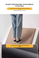 Tapis de cuisine anti-fatigue personnalisé en lin, fabriqué à la machine, absorbant, moderne, tissé, écologique, antidérapant en caoutchouc