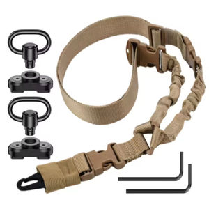 2 Point Tactical Sling Kit with QD Swivels Heavy Duty Nylon <b>Bungee</b> Strap with Quick Release Buckle for Equipment Carrying - Product Image 2