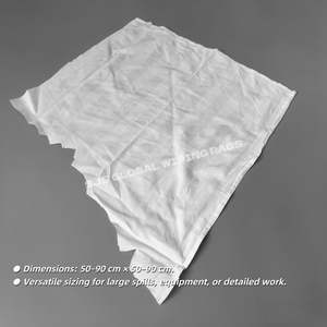 Chiffons de nettoyage en coton 100% blanc, efficaces pour l'industrie et le nettoyage - Product Image 3