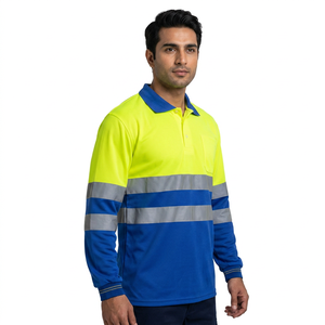Camiseta Polo de Manga Larga Unisex de Alta Visibilidad, Personalizable con Logotipo, Reflectante, con LED Intermitente, Impermeable y Transpirable, Fabricada con Poliéster/Algodón - Product Image 1