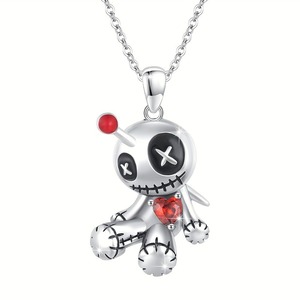 Hip Hop personalizado creativo Halloween Horror gótico oscuro maldito muñeca collar pendiente para hombres mujeres - Product Image 1