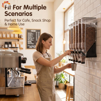 Distributeur mural multifonction XL pour aliments secs en plastique PC – Stockage de céréales, riz et noix