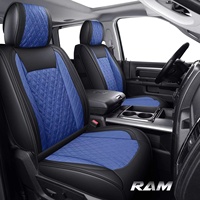 Housses de siège de voiture, ensemble complet de housses de siège de camion Pick-Up de luxe en cuir robuste, personnalisées pour Ram 2009-2023, cabine Quad régulière