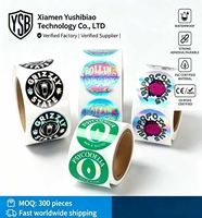 Étiquettes personnalisées YSB en PVC imperméable autocollantes pour emballages cadeaux, événements festifs, cartes de remerciement et scellage de bougies