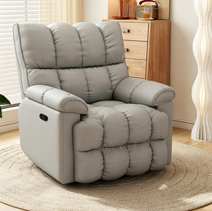 Fauteuil d'appoint rembourré en tissu crème, dossier haut, pivotant et inclinable, pour salon ou coin lecture - Product Image 4