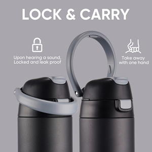 Botella de Agua Portátil de Acero Inoxidable con Aislamiento de Triple Capa, Operación con una Mano, Tapa 2 en 1 con Bloqueo y Asa de Transporte, Mantiene el Frío Durante 24H - Product Image 5