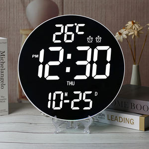 Reloj Despertador Electrónico Digital LED Redondo de 10.6 Pulgadas con Temperatura Ambiente, Calendario, Función de Repetición, Cuenta Regresiva/Ascendente, Control Remoto, Decoración para Hogar y Oficina - Product Image 3