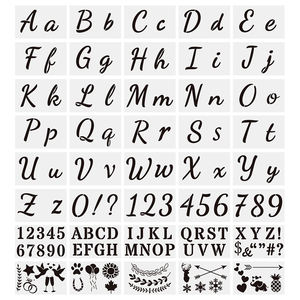 40pcs Réutilisable Lettre Alphabet Nombre Pochoirs pour Peinture <span class=keywords><strong>sur</strong></span> <span class=keywords><strong>Bois</strong></span> - Product Image 4