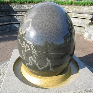 Geforderter Dreh kugel kugel brunnen für Garten Granitkugel-Wasser brunnen im Freien Steinbrunnen für Garten