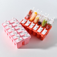 Moule à glaces en silicone à 12 cavités avec bâtonnets, antiadhésif, facile à démouler, pour la maison, la cuisine et les fêtes
