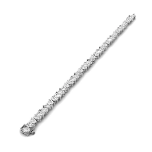 Brazalete de Tenis con Diamantes de Laboratorio de Formas Mixtas para Mujer, 8 Quilates, Color E, Claridad VVS2, Oro Blanco de 14K, Engaste de Puntas, Estilo Étnico, Certificado - Product Image 4