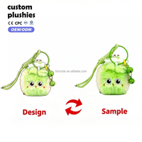Porte-clés en peluche panda roux mignon et moelleux, breloque de sac en forme d'ourson dessin animé, pendentif de sac à dos Kawaii, cadeau pour enfants