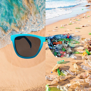 PN99020 Polarized <b>Mirror</b> Lens Recyclable RPET Frame Ocean <b>Plastic</b> Glasses Fashion New Eco Sunglasses Unisex Custom logo - Product Image 2