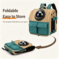 Sac à dos pour animaux de compagnie en polyester respirant, grande capacité, portable, avec fermeture éclair carrée, style capsule spatiale, pour les sorties