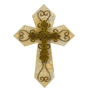 Venda imperdível de crucifixo de parede personalizado para feriados, cruz de madeira cristã