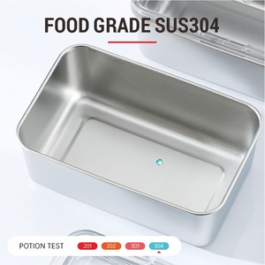 Lekfre Boîte à lunch en acier inoxydable avec couvercle en plastique Petite boîte à lunch avec ceinture Boîte à lunch en acier inoxydable Bento SS304 <span class=keywords><strong>Micro</strong></span>-ondes - Product Image 2