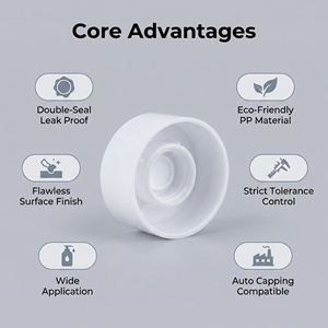 Tapa de rosca de plástico blanca al por mayor de 19 mm y 22 mm con <span class=keywords><strong>cierre</strong></span> acanalado y revestimiento sellador para tubos cosméticos y ungüentos farmacéuticos - Product Image 6