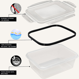 Contenitore per Alimenti in PP Senza BPA, Ermetico, Riutilizzabile, Impilabile, Adatto per Frigorifero/<span class=keywords><strong>Microonde</strong></span>/Lavastoviglie, per Preparazione Pasti e Organizzazione Campeggio - Product Image 2