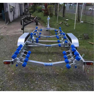 Boat Trailer For <b>Inflatable</b> Boat With Yamaha Motor 4x4 Aluminum Frame Trailerable Boat Transporter - Product Image 5