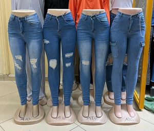 <span class=keywords><strong>Pantalon</strong></span> <span class=keywords><strong>cargo</strong></span> en jean pour <span class=keywords><strong>femme</strong></span>, coupe ample, taille haute, multi-poches, décontracté, jambes larges, pour l'été, streetwear, usage quotidien - Product Image 6