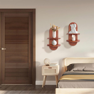 Wooden <b>Wall</b> <b>Shelf</b> 2 Tier Minimalist Design Storage For Bathroom <b>Floating</b> <b>Shelf</b> - Product Image 2