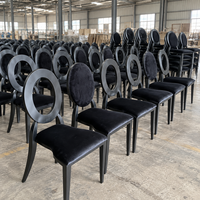 Chaise de banquet à dossier rond en métal, revêtement en cuir PU ou velours en option, pour mariage et événements, vente en gros