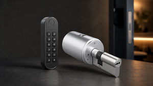 OEM retrofit tuya smart digital door <b>lock</b> motorised cylinder <b>lock</b> similar Tedee electronic keypad <b>lock</b> - Product Image 3