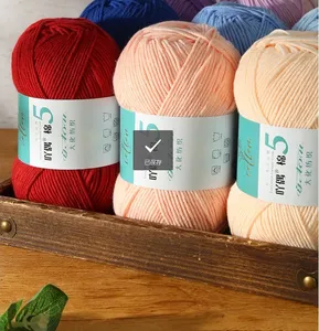 Charmkey Blended Cotton Yarn For Knitting Crochet Sweater Scarf Super Soft 100g 6 Ply Combed Milk Cotton Yarn