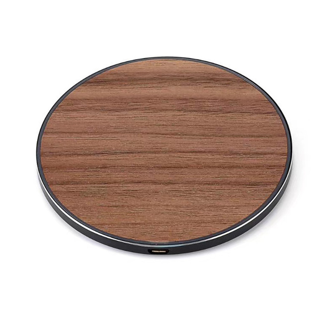 15W Wireless Phone Charger with Wooden Material Customized logo