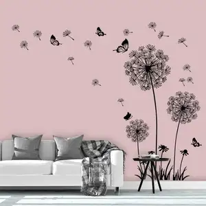 Custom Murals Butterflies Wall Decor For Bedroom Office Bathroom Living Room Floral Wall Decals