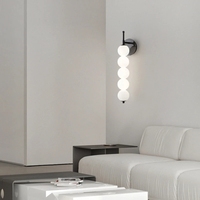 Appliques murales modernes pour chevet, abat-jour boule blanche en verre, base en cuivre, pour hôtel, maison, salon, chambre à coucher