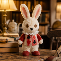 Peluche personnalisée Lapin Blanc, Figurine en Peluche Douce avec Yeux à Boutons et Gilet, OEM ODM, pour Enfants
