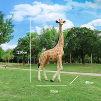 Escultura de Jirafa Realista Resistente a la Intemperie, Adorno Artístico de Animal Salvaje, Modelo de Resina y Fibra de Vidrio, Tamaño Personalizado para Jardín, Parque, Zoológico