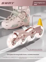 Patins à roulettes unisexes pour enfants et adultes, pour filles et garçons, double boucle de protection, roues en PU, patinage sur glace