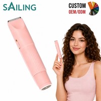 SE6-1012-1 Tondeuse électrique 2 en 1 pour femmes, rechargeable par USB-C, 120 minutes d'autonomie, tondeuse pour le visage et le corps, prise en charge OEM ODM