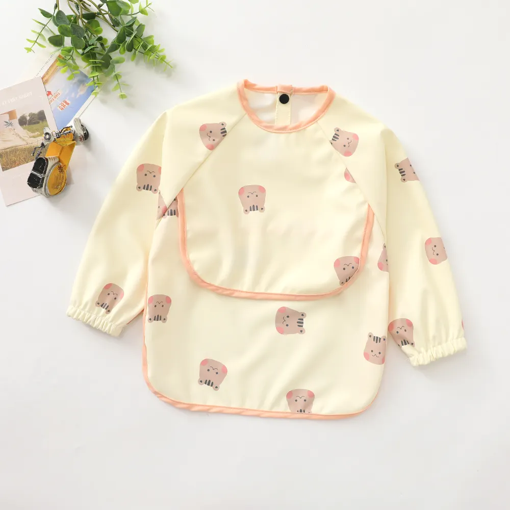 2023 Hot Selling Baby Long Sleeved Bib Children's Smocked Clothing Washable Baby Apron