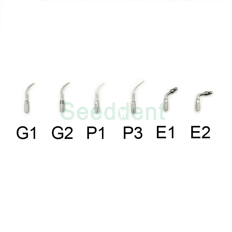 Dental Ultrasonic Scaler Tips compatible with EMS & SATELEC / Scaler Tips G1 G2 P1 P3 E1 E2 for Supragingival / Endodontic