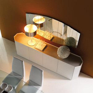 Modern Marble Top High <strong>Gloss</strong> <strong>White</strong> Wooden <strong>Sideboard</strong> - Product Image 5