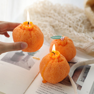 Cute Simulation Tangerine Fruit Scented <b>Candle</b> 3D Orange Shape Soy Wax <b>Candle</b> For Home Table Decor Gift - Product Image 1
