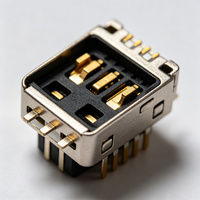 Connecteur Micro-USB-B-Femelle-SMD 7,5x5,6mm pour télécommunications, plaqué or
