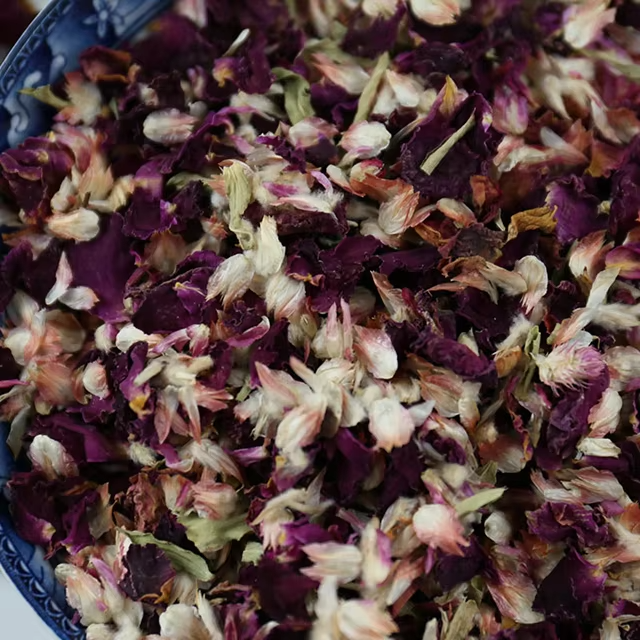 confetti6 Small red rose Globe amaranth Red plum petals