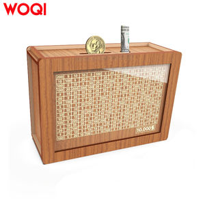 WOQI özelleştirilmiş yüksek kaliteli ahşap Euro kumbara dijital tasarruf kutusu yenilik ev dekorasyon hediye güvenli Styling para kutusu - Product Image 1