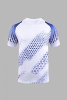 Jersey Badminton Poliester 100% Motif Sarang Lebah Kustom, Bernapas, Peregangan Empat Arah, Cepat Kering, Seragam Tim Pertandingan, Layanan OEM ODM
