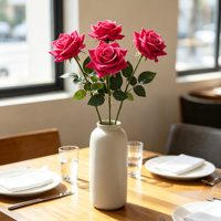 Roses artificielles à longue tige, toucher réel, pour vase haut, bouquet de mariage, décoration de la maison, bureau, restaurant, hôtel, cadeaux d'anniversaire