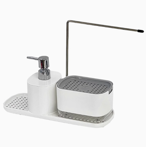 2024 Mới Rõ Ràng Cửa Sổ Tùy Chỉnh Nhà Bếp Phụ Kiện Tổ Chức Chất Lỏng Xà Phòng <span class=keywords><strong>Dispenser</strong></span> Với Miếng Bọt Biển 4 Trong 1 Bọt Món Ăn Xà Phòng <span class=keywords><strong>Dispenser</strong></span> - Product Image 3