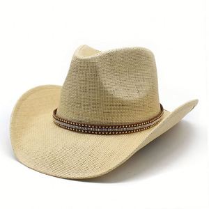 Sombrero de Vaquero Occidental Vintage de Ala Ancha con Diseño de Hoja Dorada, Sombrero para el Sol del Fabricante para Actividades al Aire Libre en la Playa, Gorras Promocionales - Product Image 4